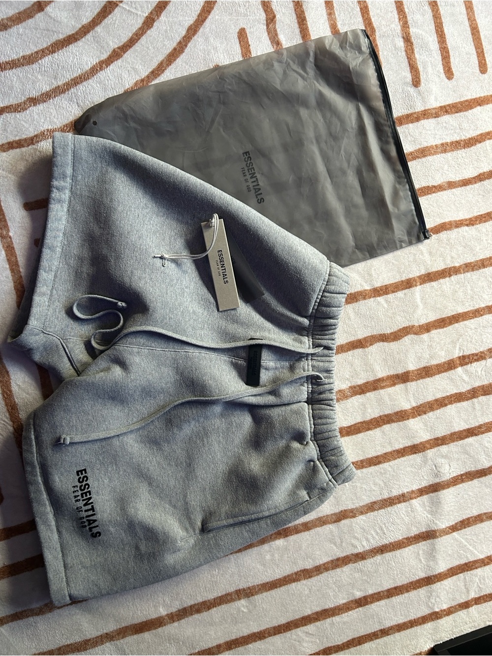 Essentials dark oatmeal shorts size s